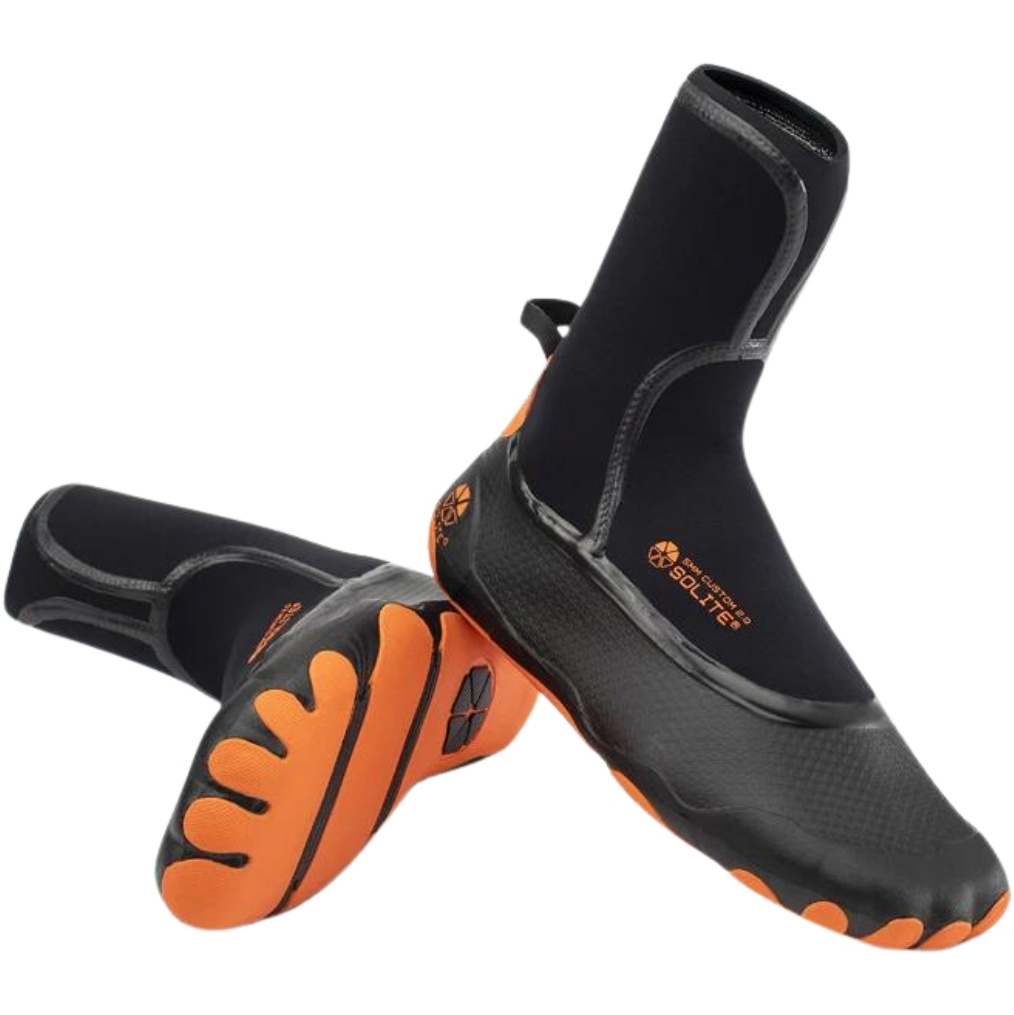 2025 Solite 5mm Custom 2.0 Wetsuit Boots 21007 - Black /Orange